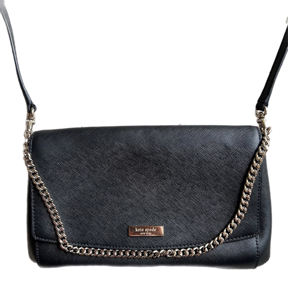 Kate Spade Black Leather Laurel Way Greer Crossbody Bag Purse